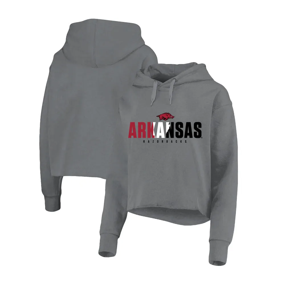 Official NCAA Arkansas Razorbacks 18ARKPRD Womens Cropped fleece Hooded Sweatshirt