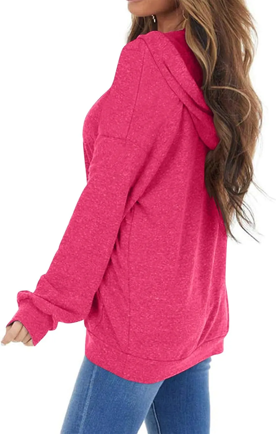 PGANDS Women's Long Sleeve Drawstring Hoodies Sweatshirt Casual Loose Lightweight Pullover Tops with Pocket