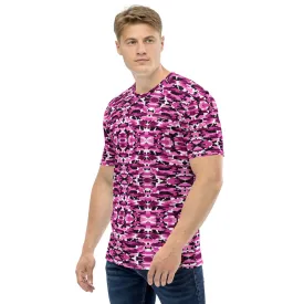 Pink Purple Camo Men's T-shirt, Military Army Camouflaged Print Premium Shirts For Men-Made in USA/EU