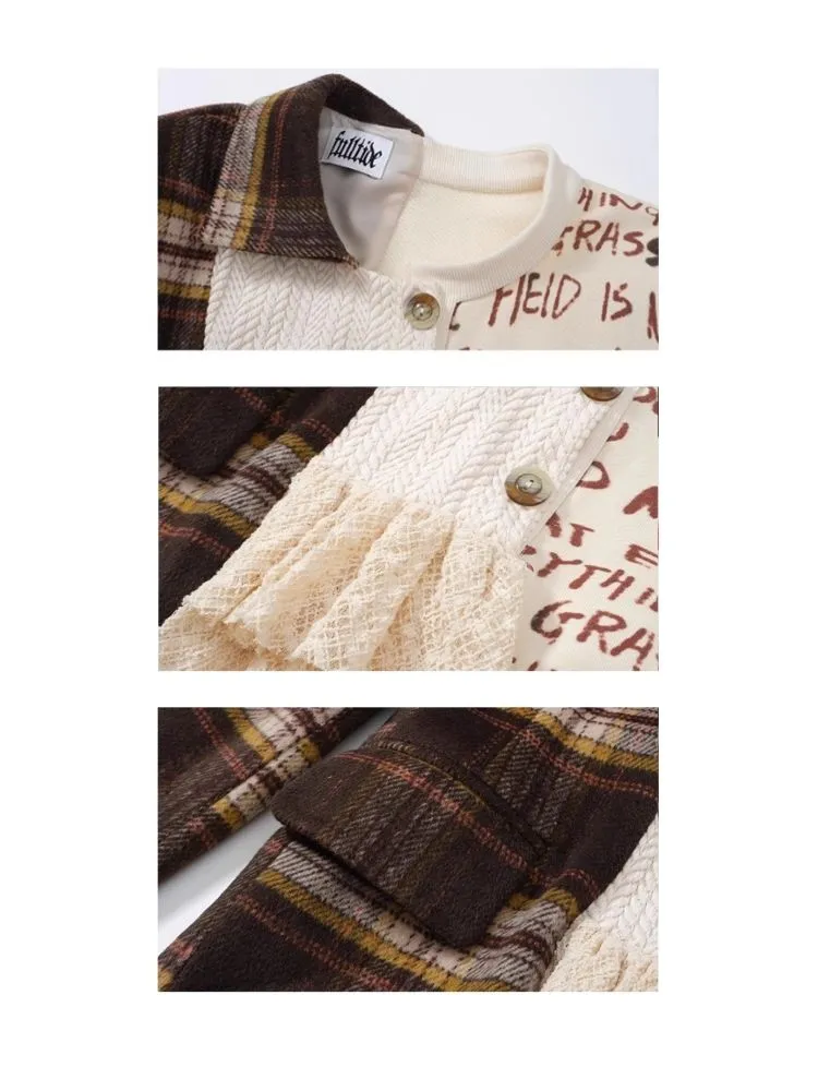 Splicing Printed Cardigan Sweatshirt【s0000006679】