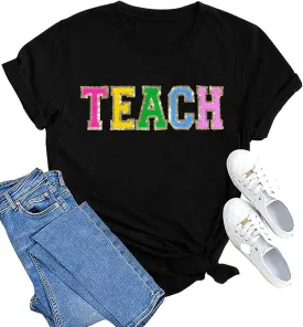 Teacher Shirts Women: Tie Dye Teacher Tshirt Funny Teacher Life Shirt Teacher Tee Tops Short Sleeve Teacher Gifts