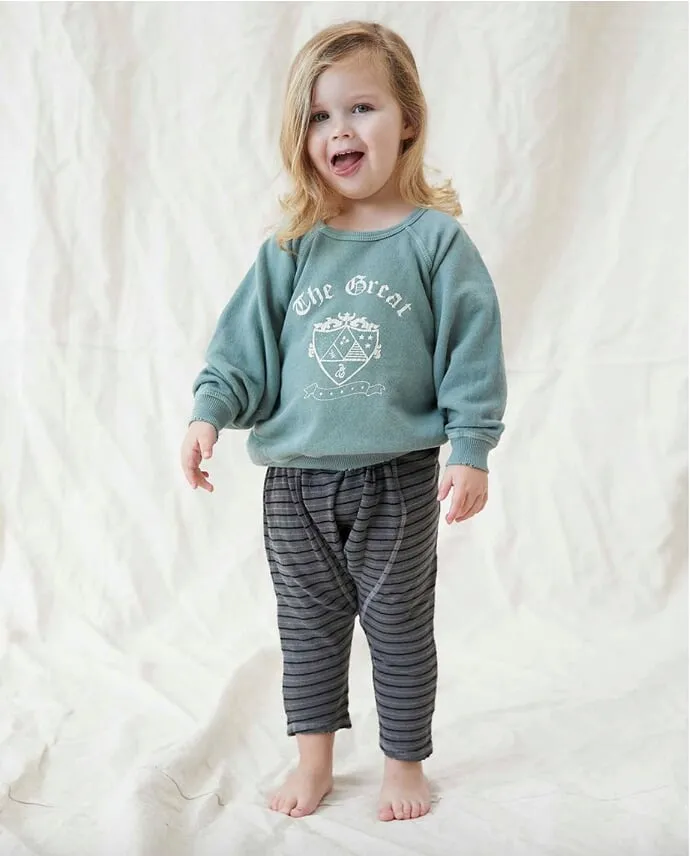 The Great - The Little College Sweatshirt w/ Crest Graphic Basil