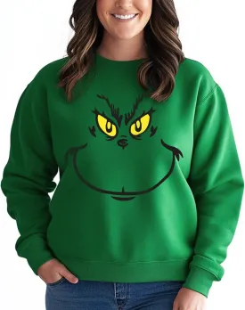 Unisex Christmas Vacation Smiley Sweatshirt for Adults Holiday Crewneck Long Sleeve Funny Graphic Cute