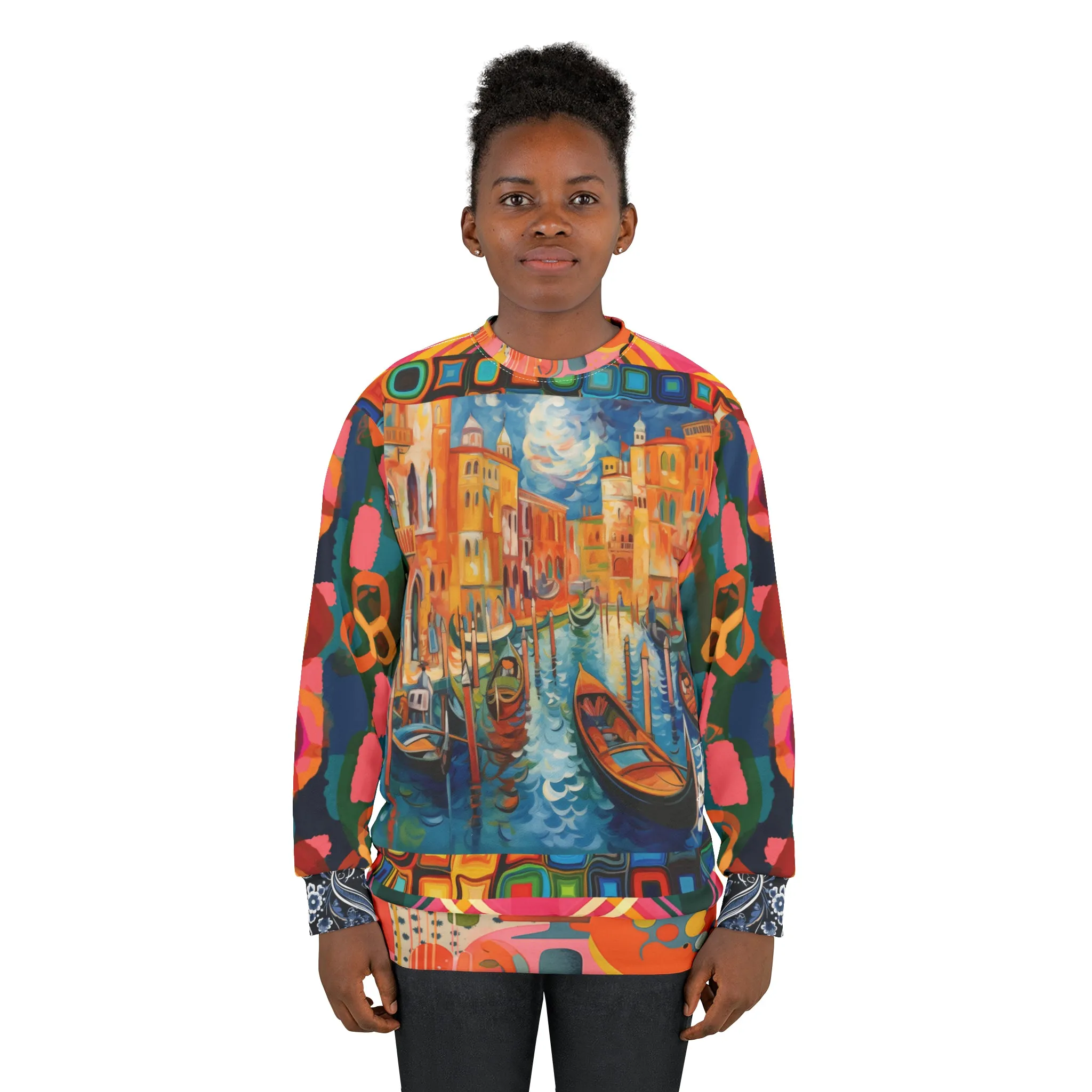 Vacation in Venezia Impressionistic Art Unisex Sweatshirt (Gold Label)