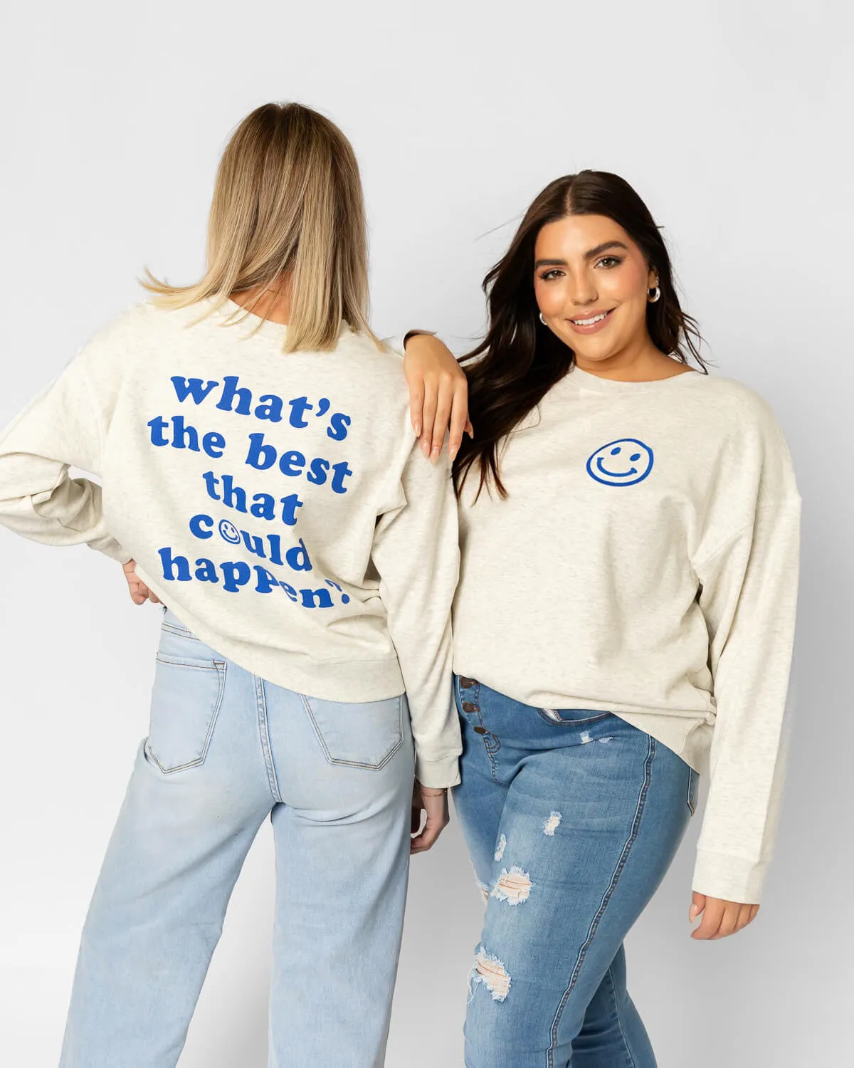 What's The Best That Could Happen Oversized Graphic Sweatshirt | XS-3XL
