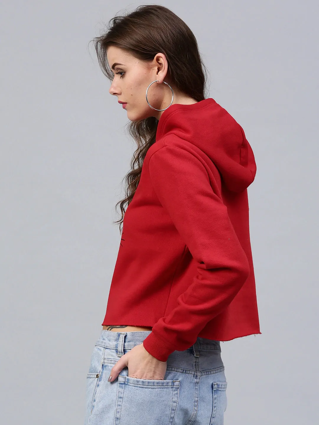 Women Bow Kitty Red Sweatshirt