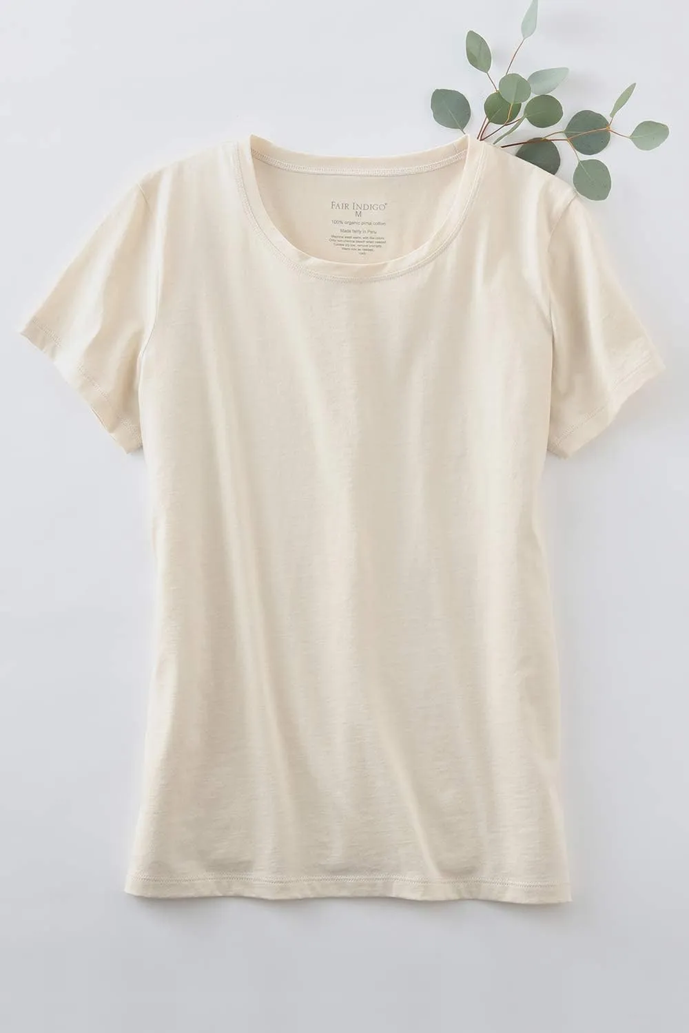 Women's 100% Organic Pima Cotton Short Sleeve Relaxed Crew Neck T-Shirt