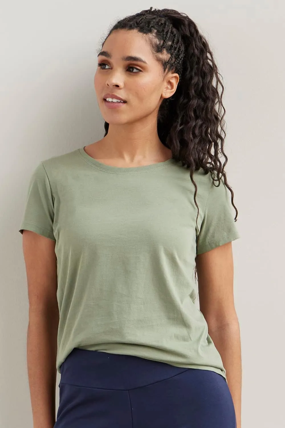 Women's 100% Organic Pima Cotton Short Sleeve Relaxed Crew Neck T-Shirt